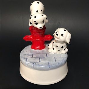 1980 OTAGIRI Dalmatian on Fire Hydrant Music Box